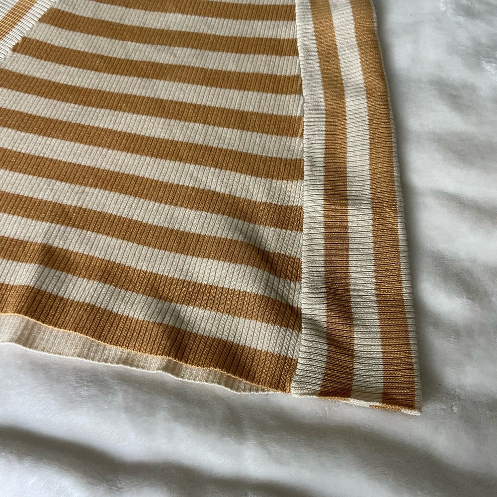 Striped Knit Mini Dress with Pink Trim - Picture 8 of 12